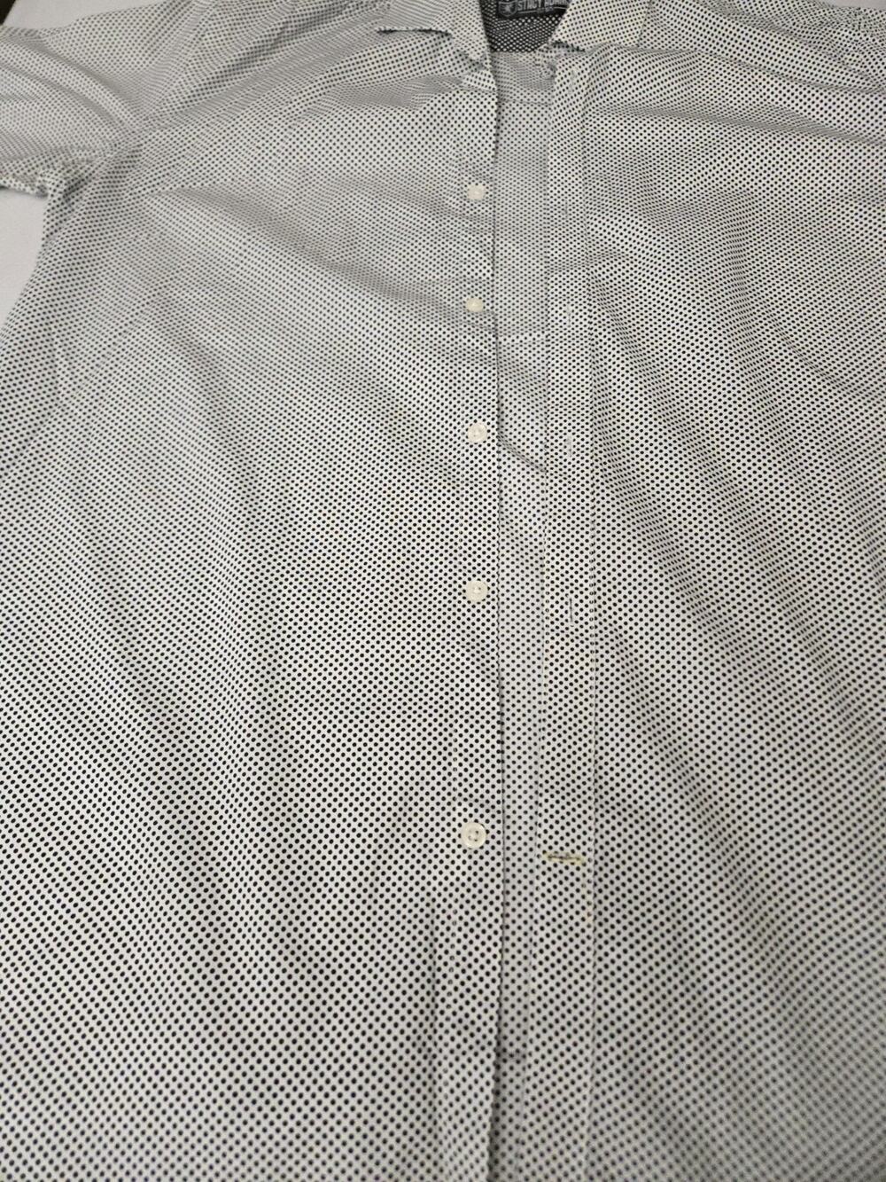 Stacy Adams Men's Dress Shirt White/Black Polka Dot Spread Collar 16.5 36/37